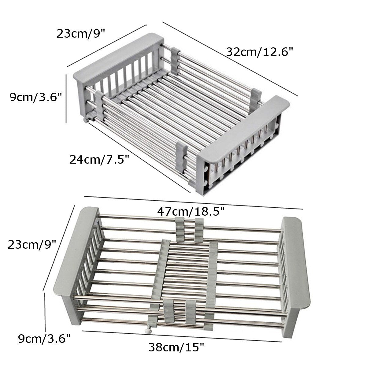 Égouttoir réglable en acier inoxydable