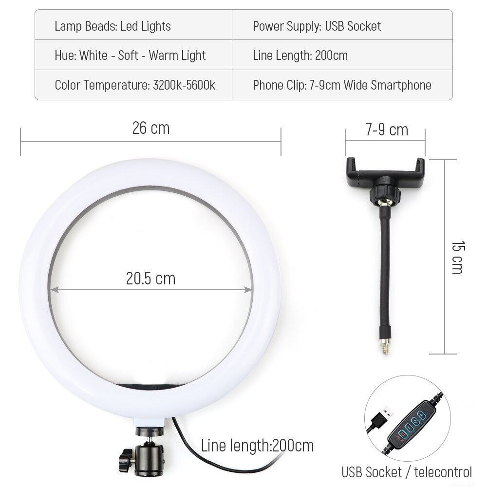 Anneau lumineu LED 12pouces
