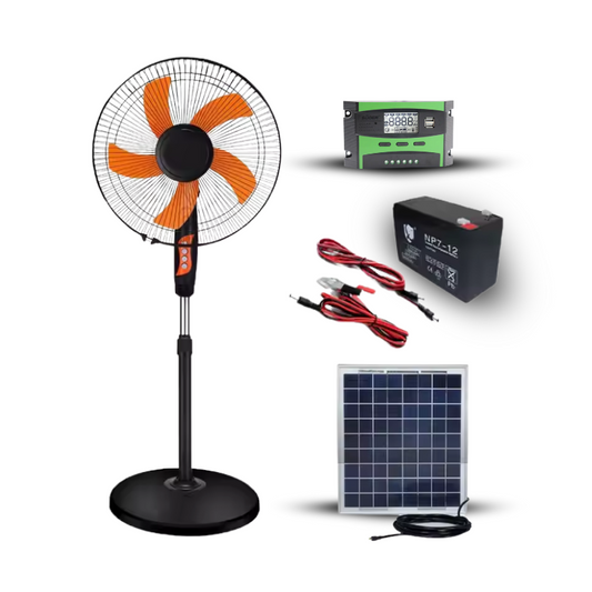 Ventilateur solaire avec batterie 20Ah + panneau solaire