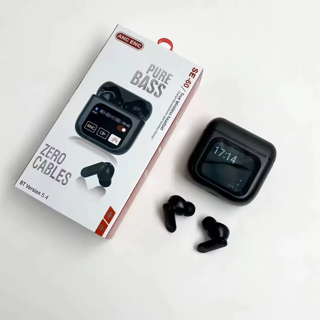 Écouteur Bluetooth Pure Bass SE-60 – ANC | Écran Tactile Intelligent | Son HD